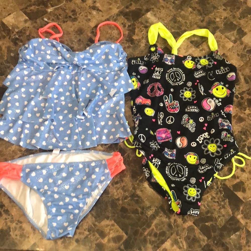 Set of (2) Justice bathing suits